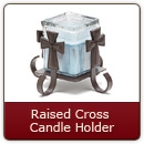 Raised Cross Candle Holder Item #109R - Iron Candle Holder