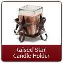 Raised Star Candle Holder-Item # 107R - Iron Candle Holder