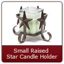 Small Raised Star Candle Holder Item #106R - Iron Candle Holder