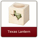Texas Lantern - Carved limestone votive holder with Texas design.
