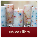 Happy Jubilee Pillar Candle - Happy Jubilee Pillar Candle. A delicate blend of perfume fragrances to conjure thoughts of that special someone.