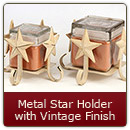 Metal Candle Holder Star Vintage Finish Large - Large Star Candle Holder Vintage Finish