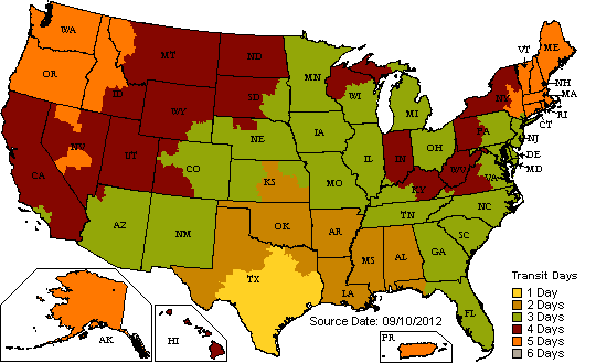 UPS Shipping Map